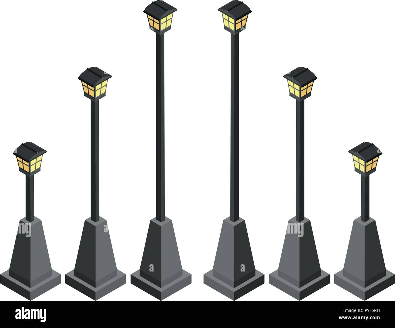 Lamp posts in different size illustration Stock Vector Image & Art Alamy