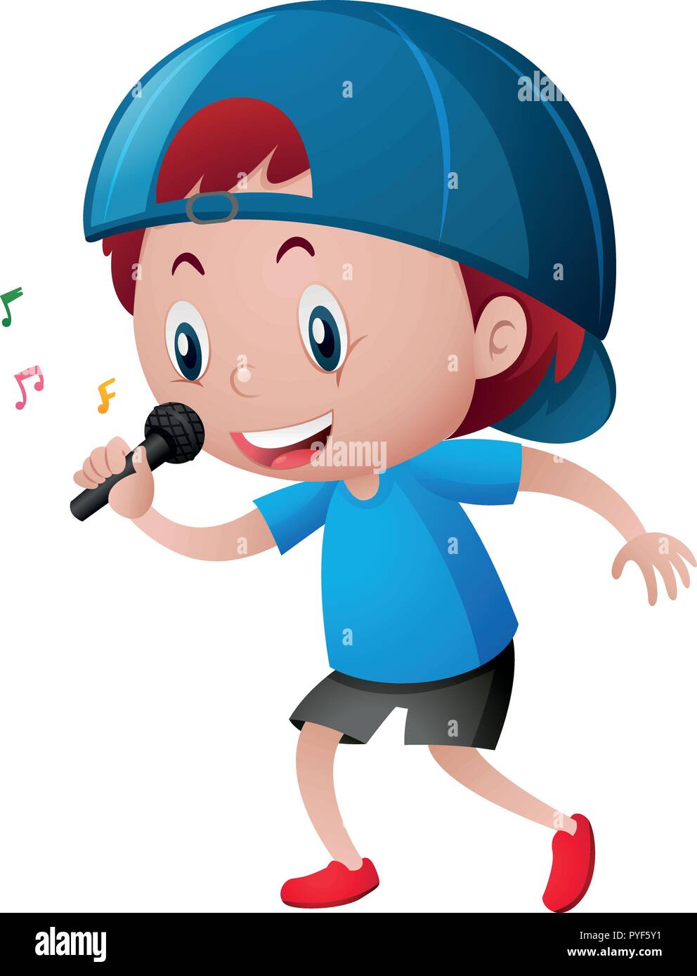 pix Little Boy Singing Cartoon https www alamy com little boy singing on microphone illustration image223454085 html