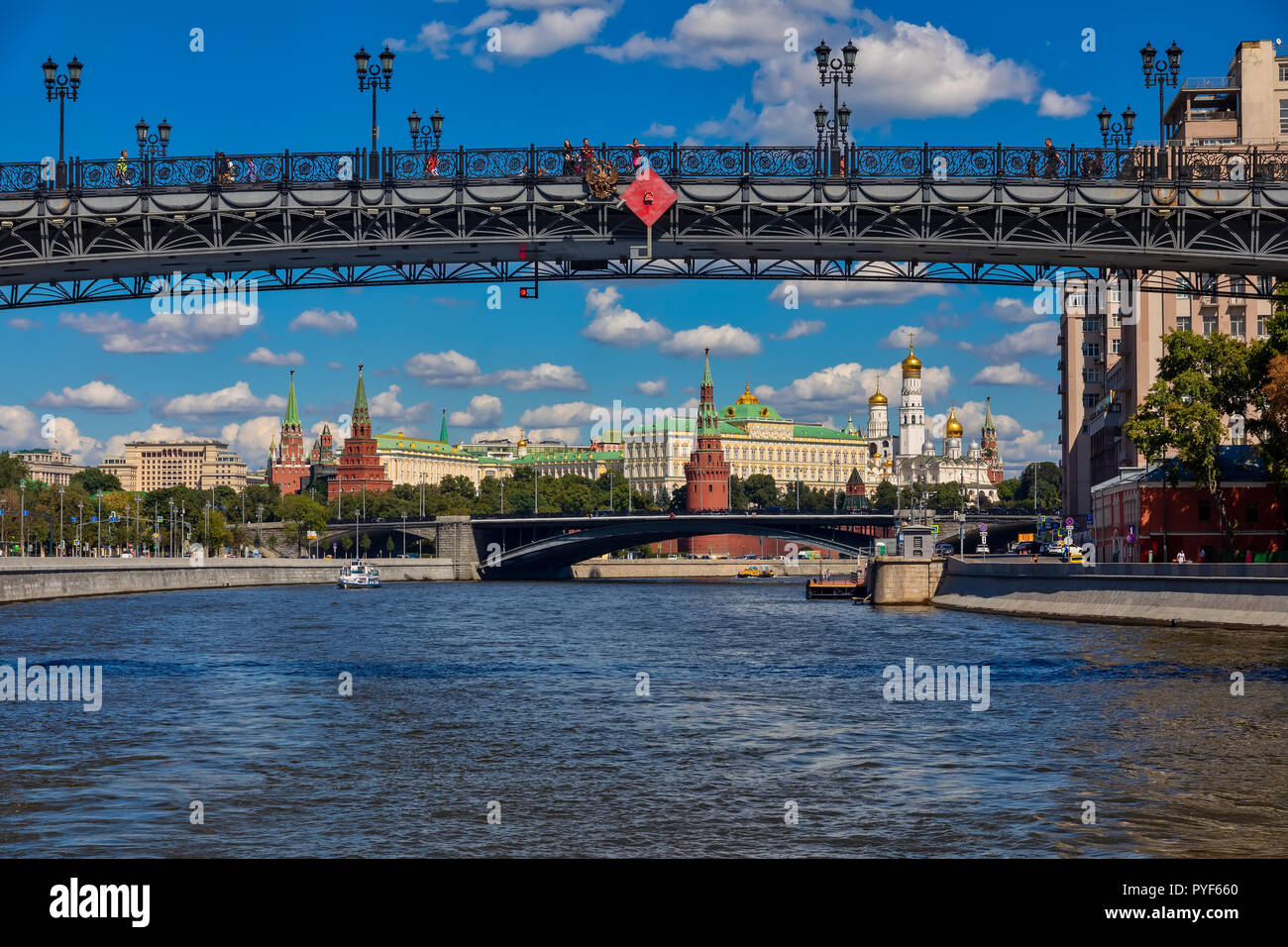 Beautiful view of Moscow Kremlin and Moskva river, Russia Stock Photo