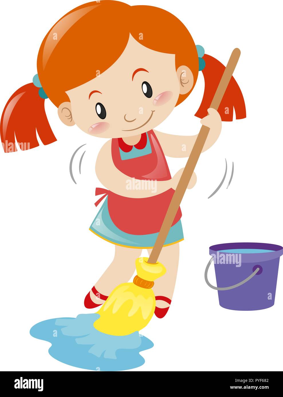 Mopping The Floor Stock Vector Images Alamy