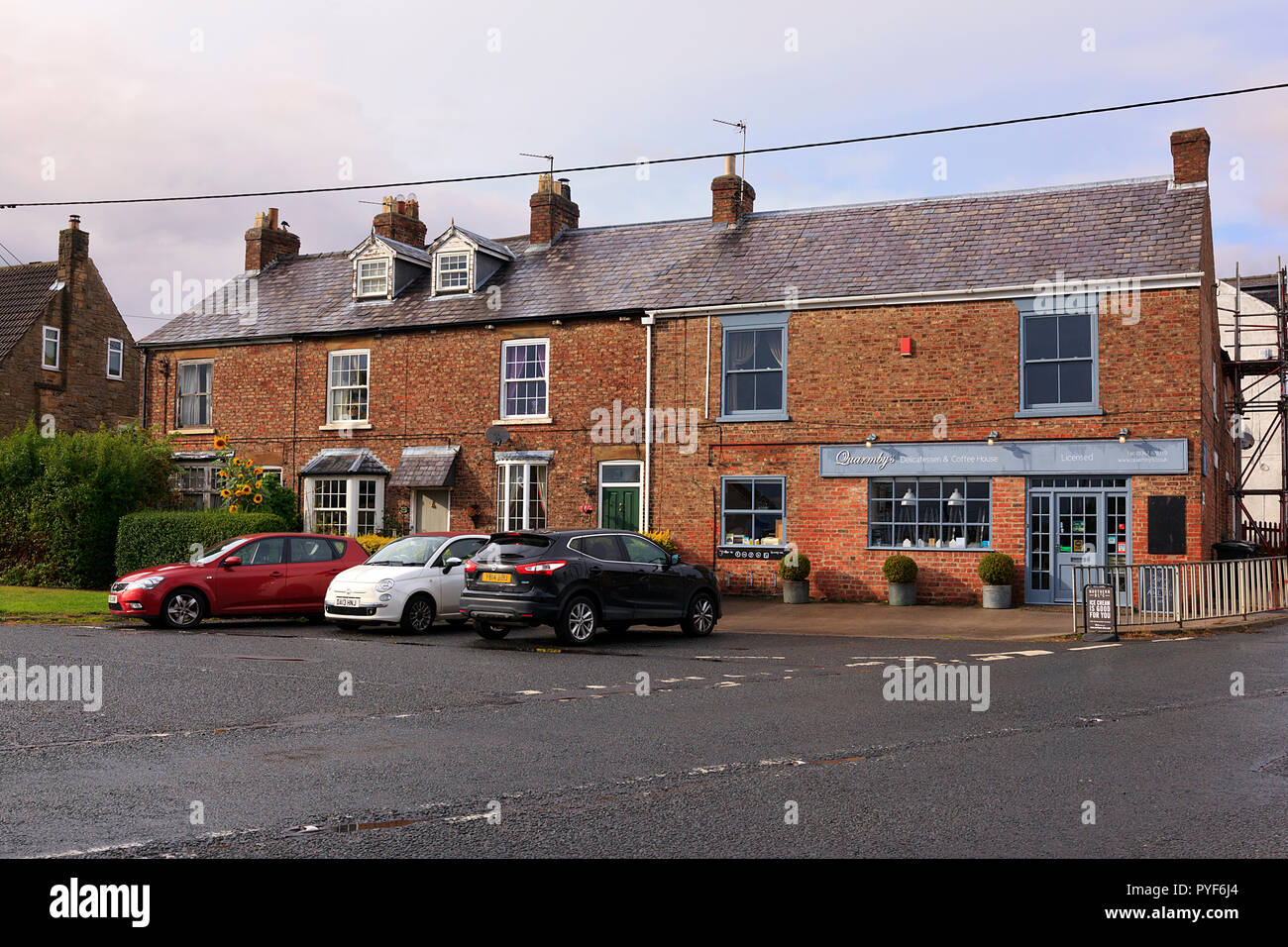 Shop & cottages in Sheriff Hutton near Pickering, North Yorkshire, UK Stock Photo Alamy