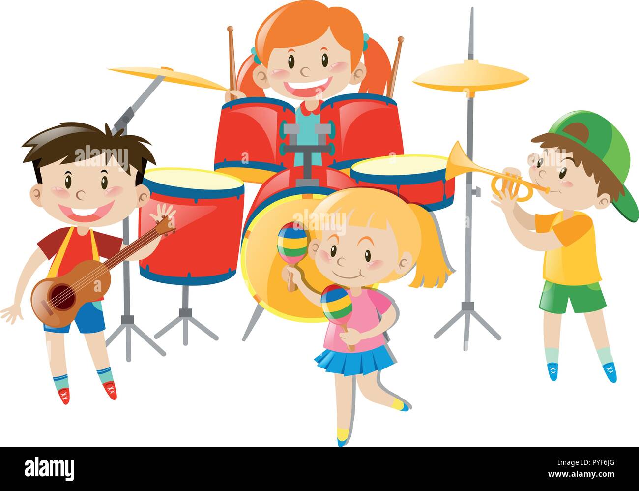Kids Rock Band Clipart