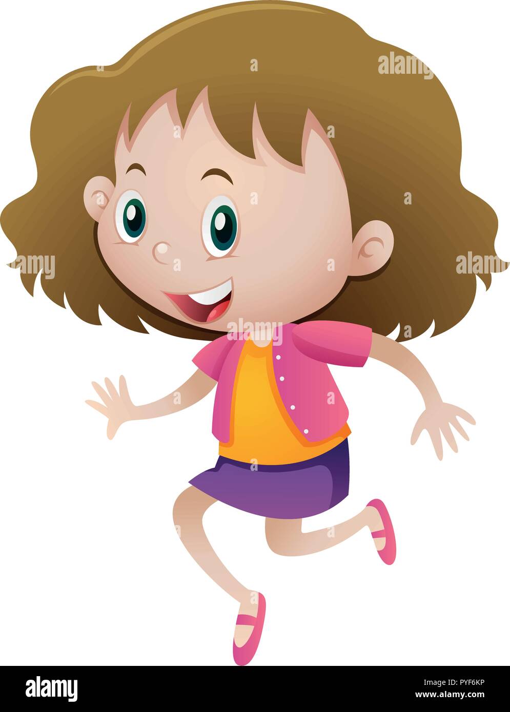 Happy girl wearing purple skirt illustration Stock Vector Image & Art ...