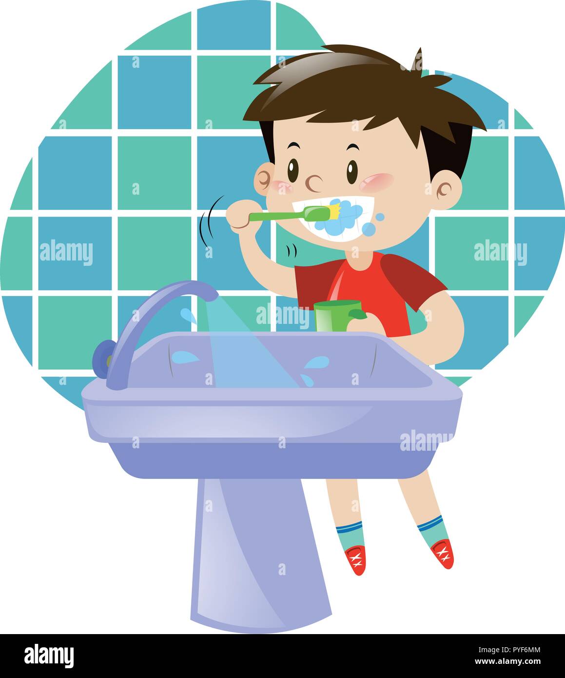 Little boy brushing his teeth illustration Stock Vector Image & Art - Alamy Little boy brushing his teeth illustration Stock Vector Image & Art - Alamy
