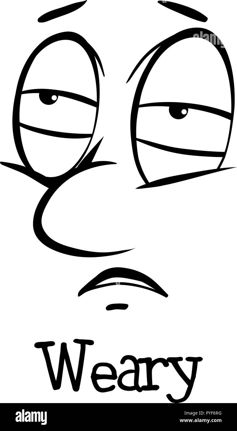 Expression wordcard for weary illustration Stock Vector Image & Art Alamy