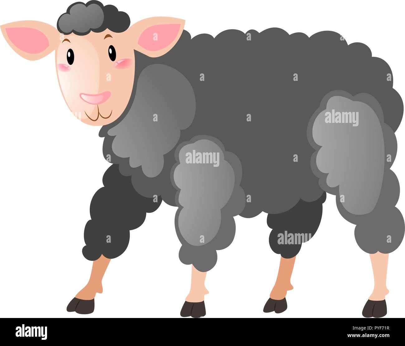 Black sheep with happy face illustration Stock Vector Image &amp; Art - Alamy
