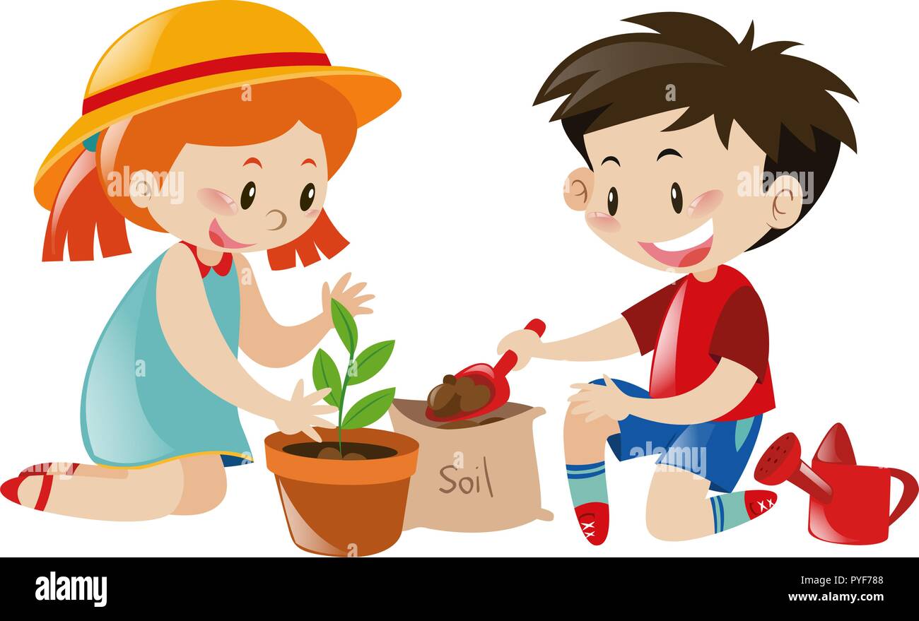 Boy and girl planting tree illustration Stock Vector Image & Art - Alamy Boy and girl planting tree illustration Stock Vector Image & Art - Alamy