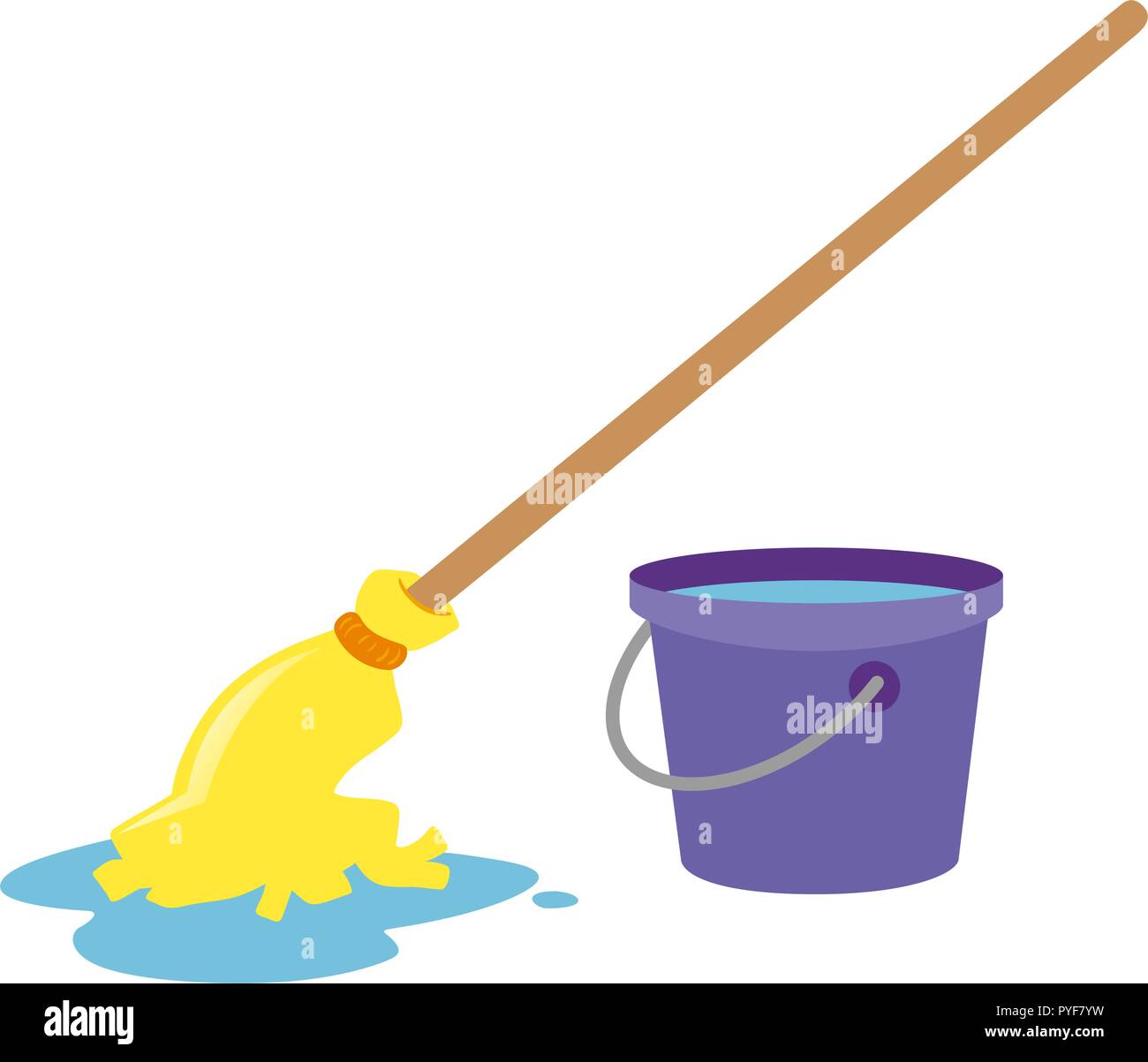 Mop and water bucket illustration Stock Vector Image & Art Alamy