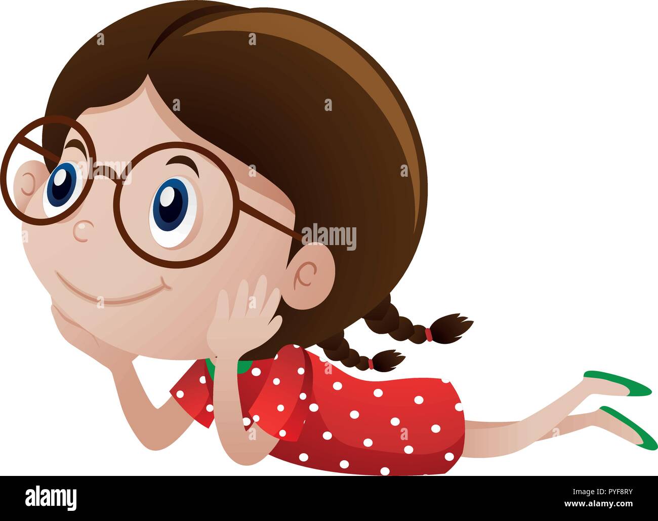 Little girl wearing glasses illustration Stock Vector Image & Art - Alamy