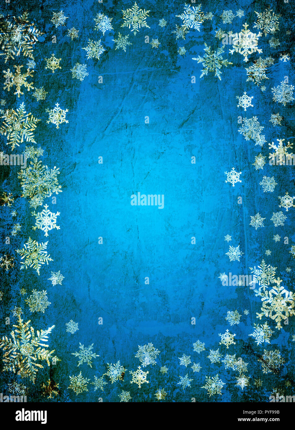 Blue christmas background with snowflakes Stock Photo - Alamy