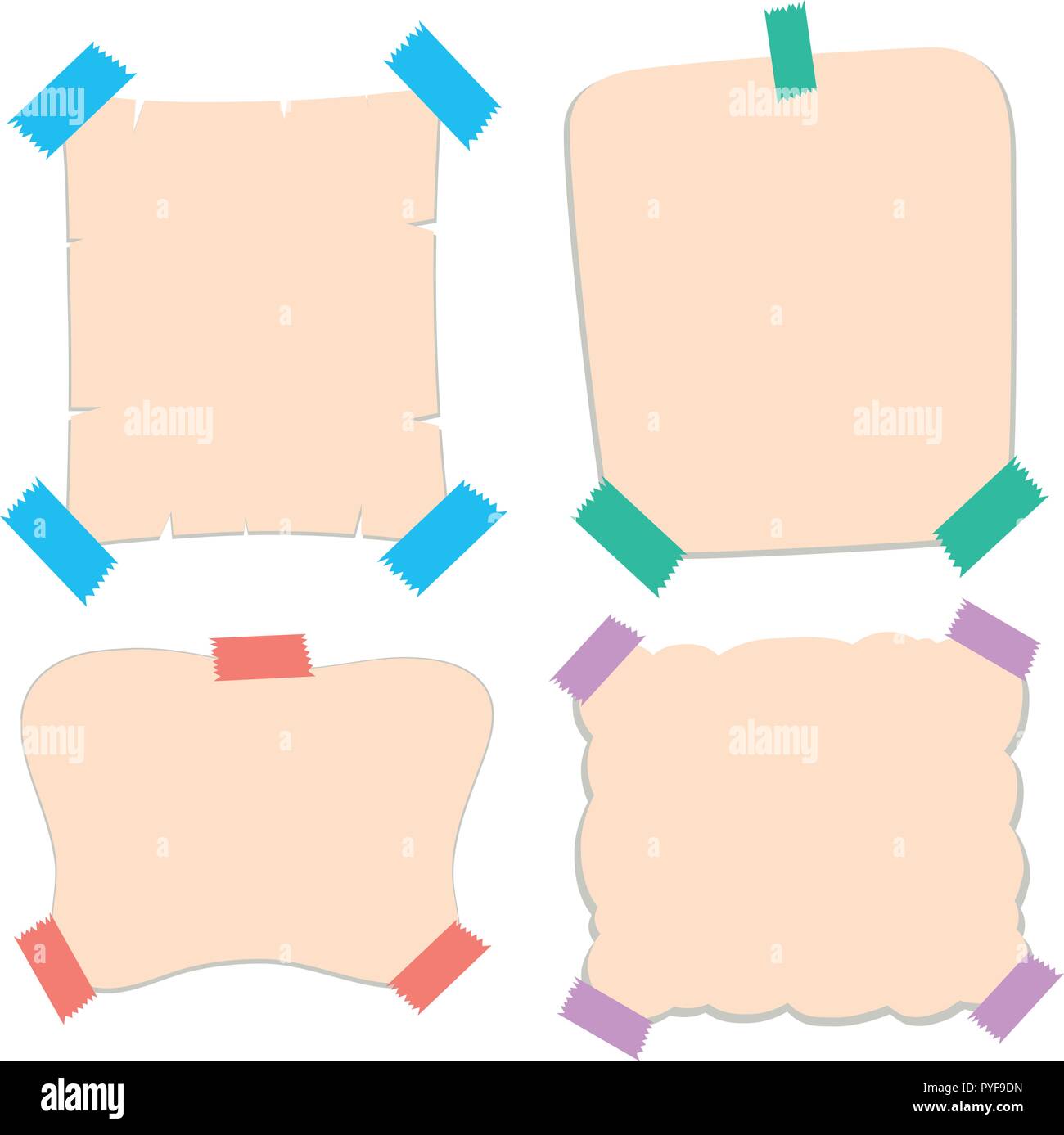 Paper templates in four styles illustration Stock Vector