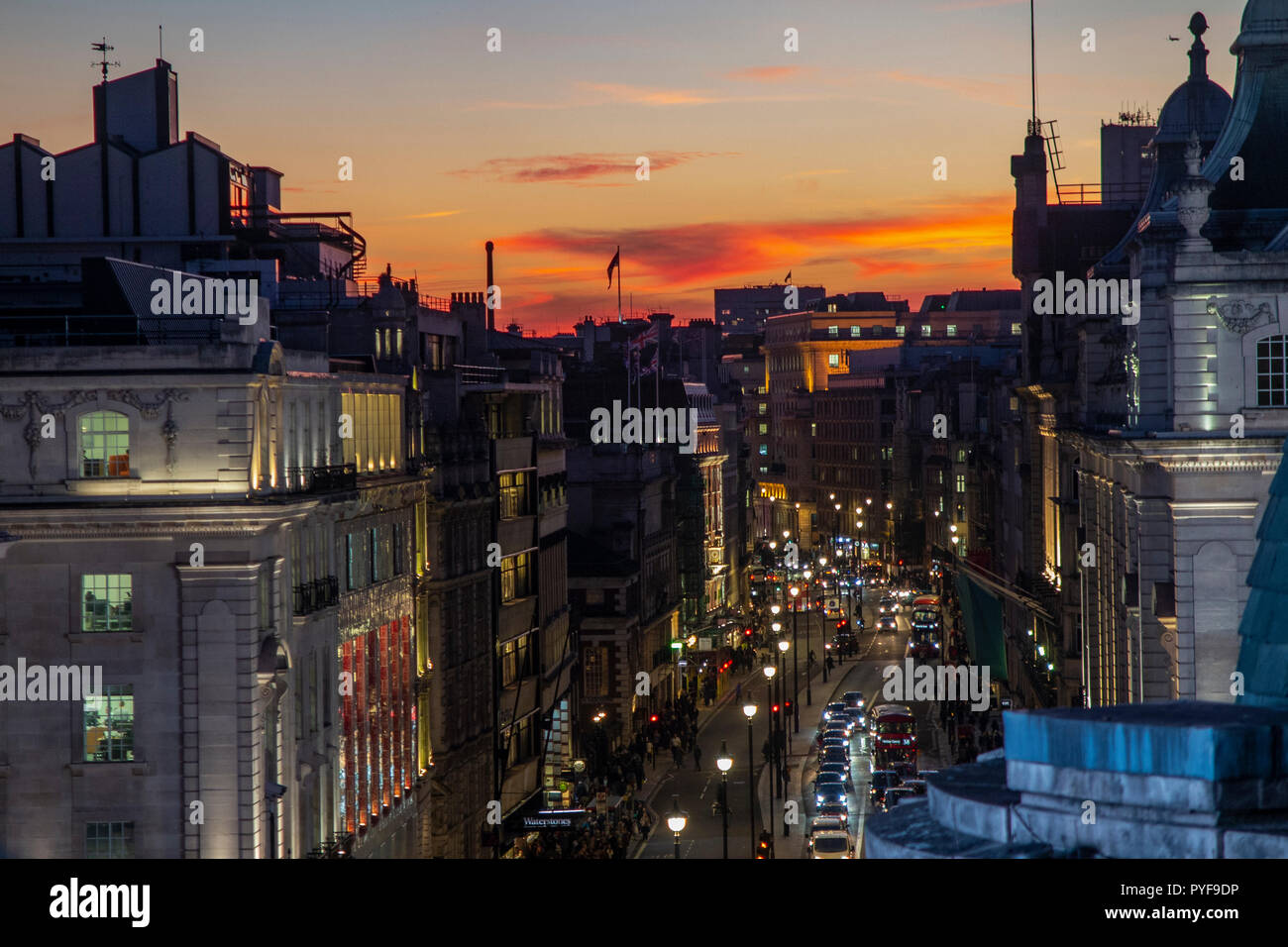 Aerial London Piccadilly Circus Hi Res Stock Photography And Images Alamy   A View From Above Of Piccadilly Circus And Surrounding Streets And Buildings At Night PYF9DP 