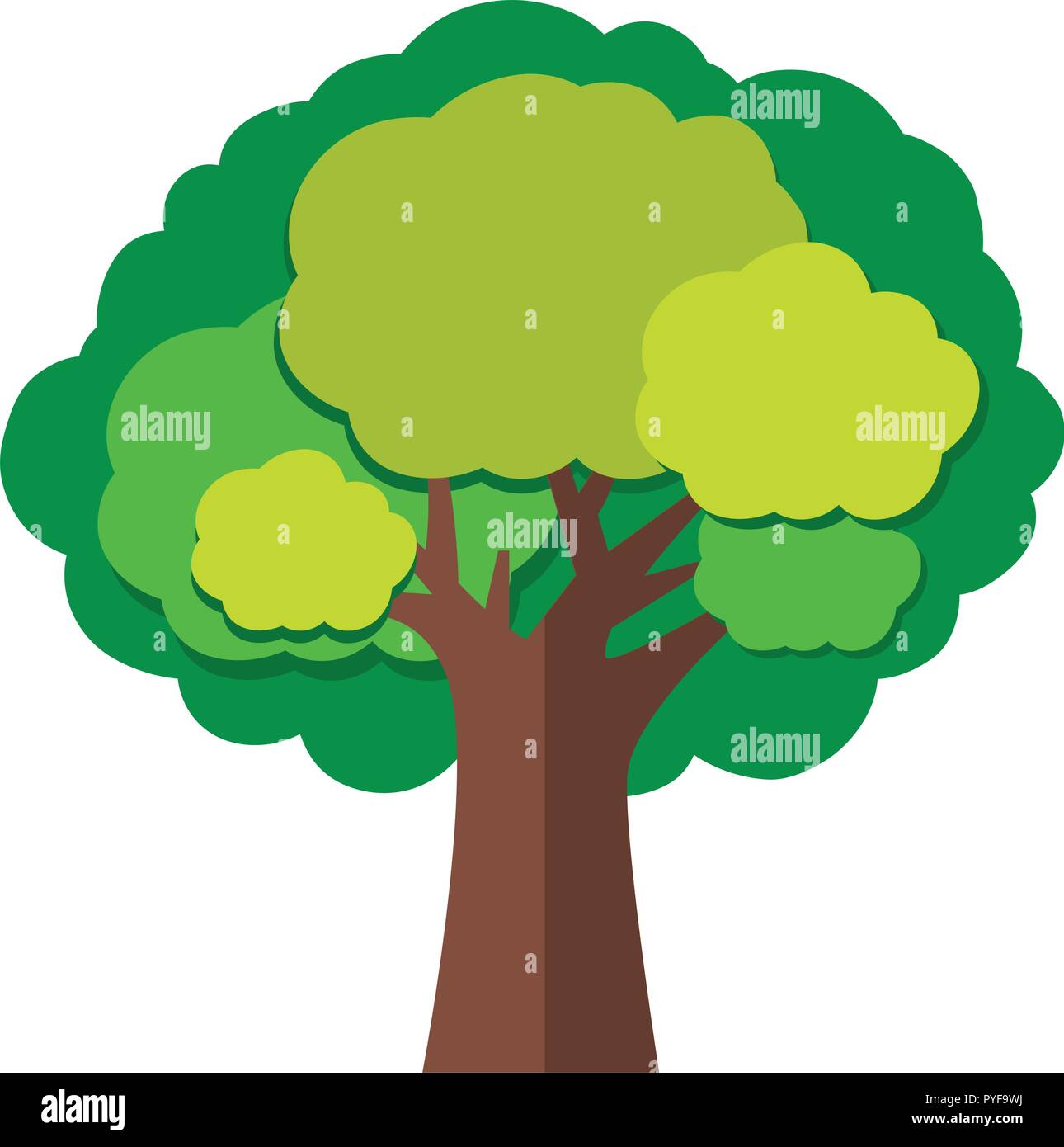 Tree with green leaves illustration Stock Vector Image & Art - Alamy