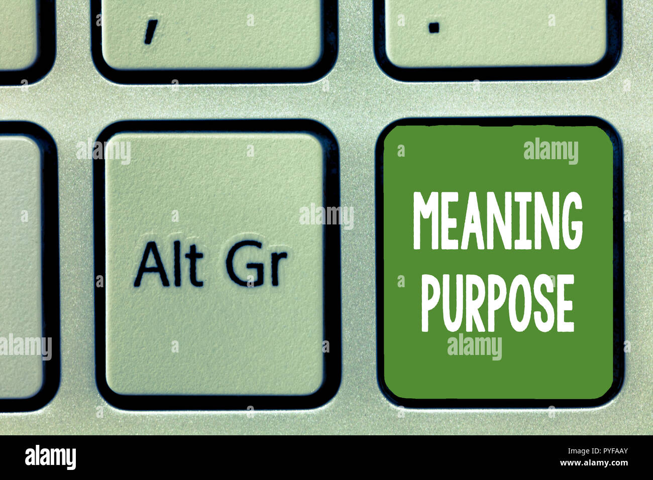 Word writing text Meaning Purpose. Business concept for The reason for which something is done or created and exists. Stock Photo