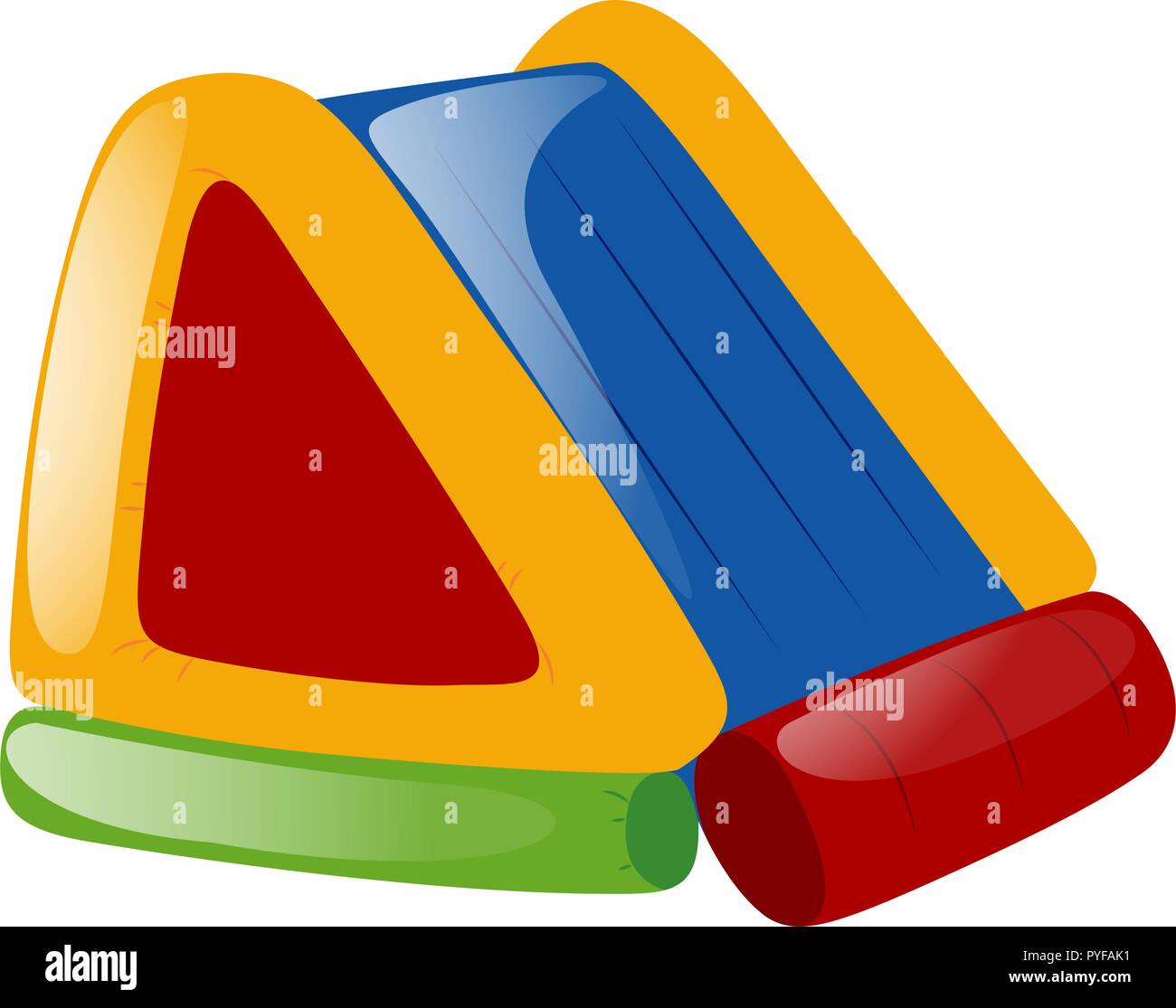 Rubber slide on white background illustration Stock Vector