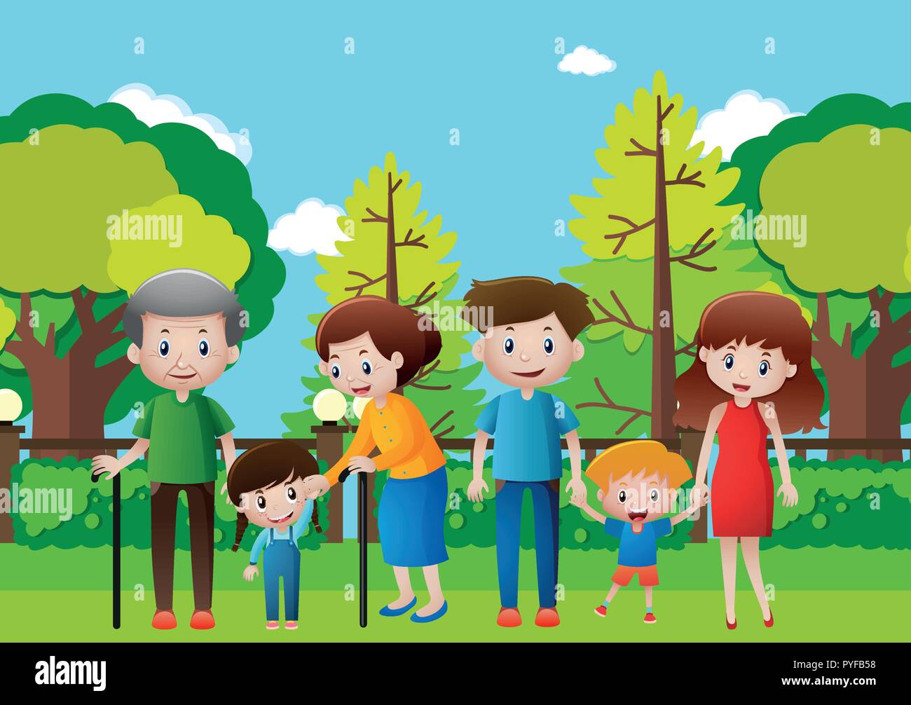 Family hanging out in the park illustration Stock Vector Image & Art ...