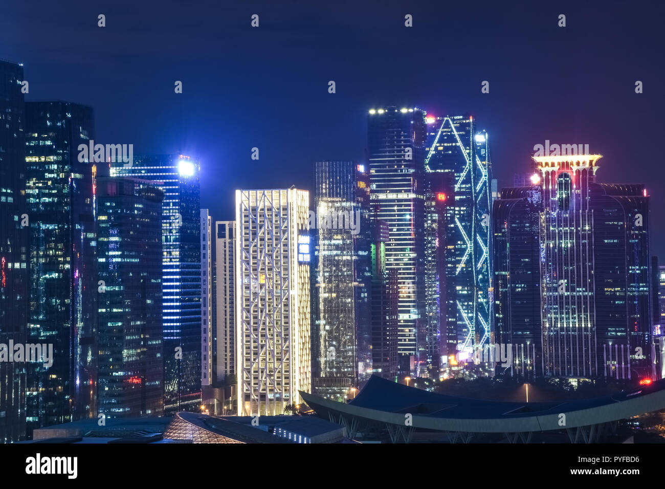 SHENZHEN, CHINA, DECEMBER 21 2017: Modern skyline of SHENZHEN, CHINA, DECEMBER 21 2017: Modern skyline of
