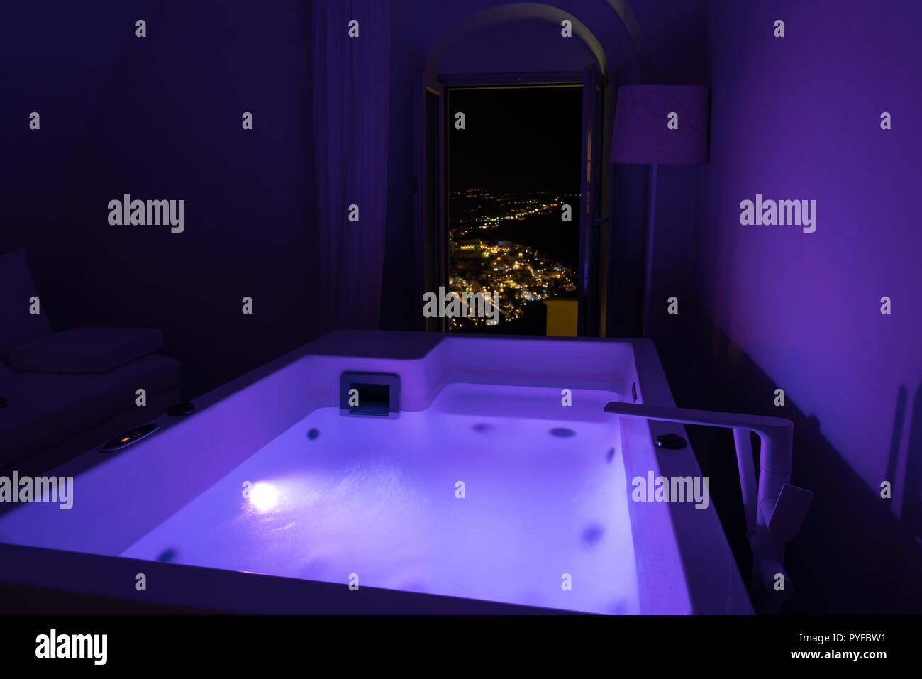 Luxury Travel Santorini Vacation Hotel Jacuzzi In Colored