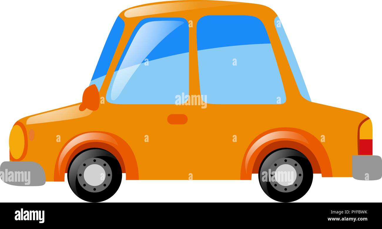 Orange car on white background illustration Stock Vector Image & Art ...