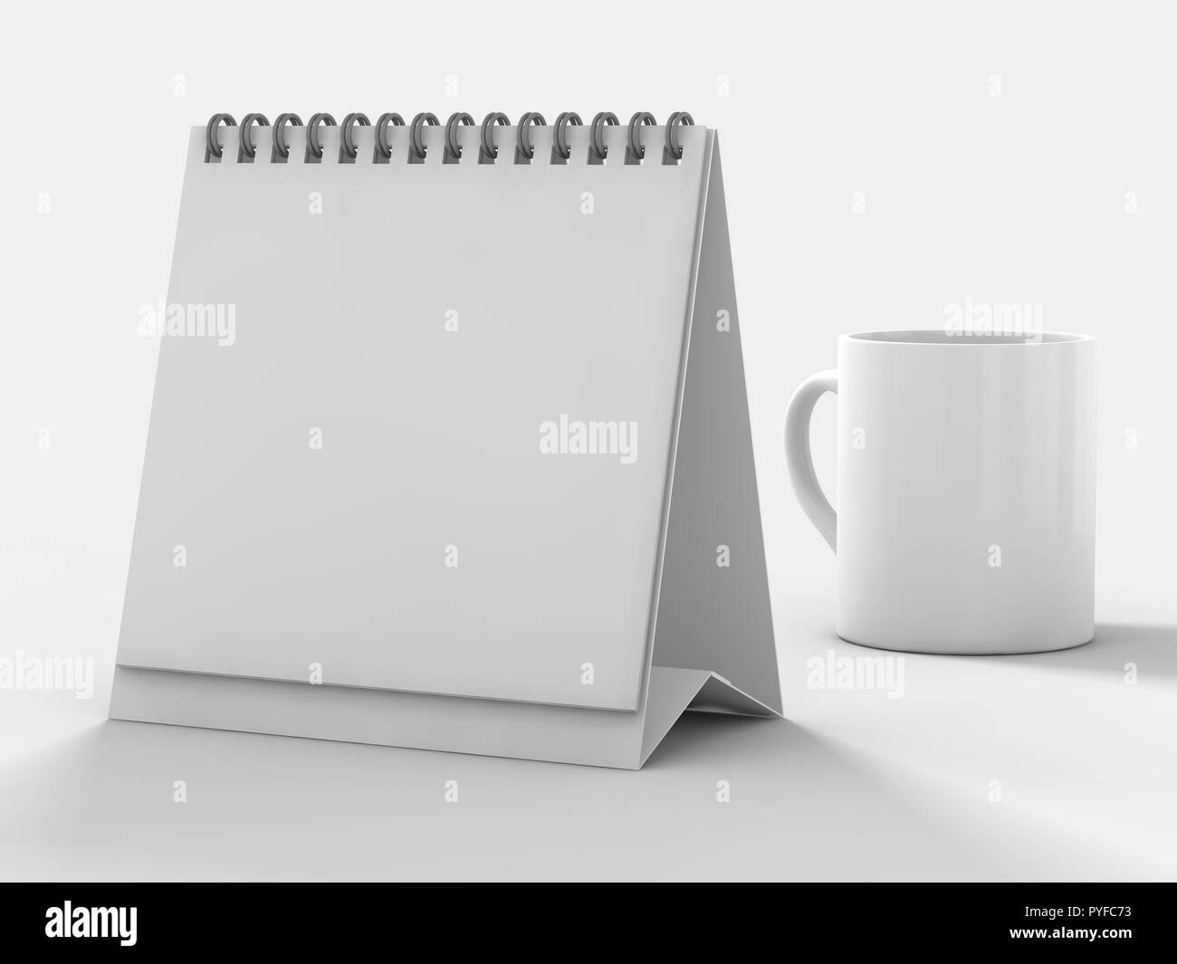 Download Empty Desk Calendar On Table Mockup Design Concept 3d Rendering Stock Photo Alamy PSD Mockup Templates