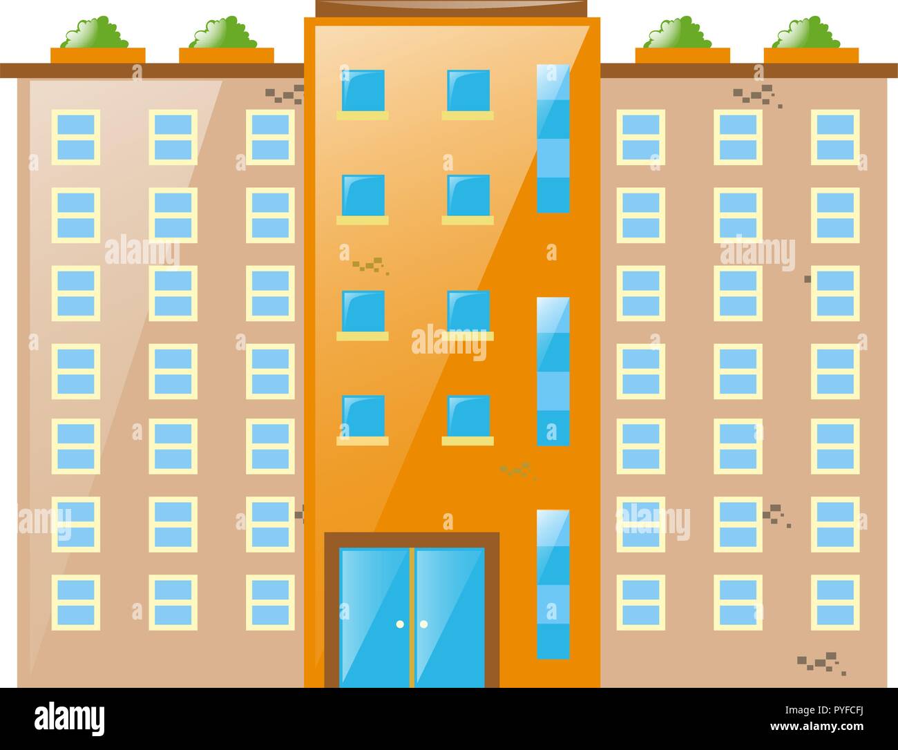 Big building with lots of windows illustration Stock Vector Image & Art ...