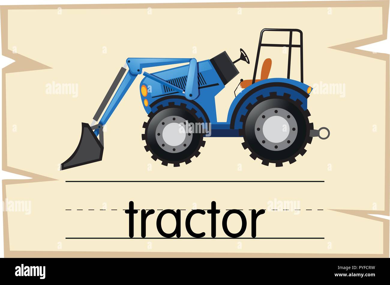 Wordcard with word tractor illustration Stock Vector Image & Art Alamy