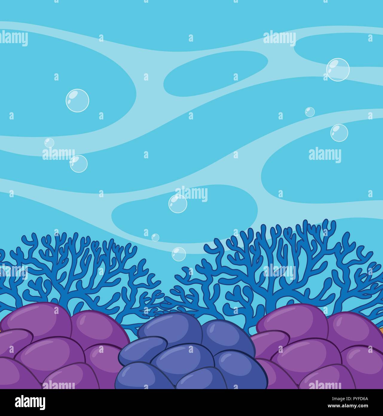 Background scene with coral reef underwater illustration Stock Vector ...