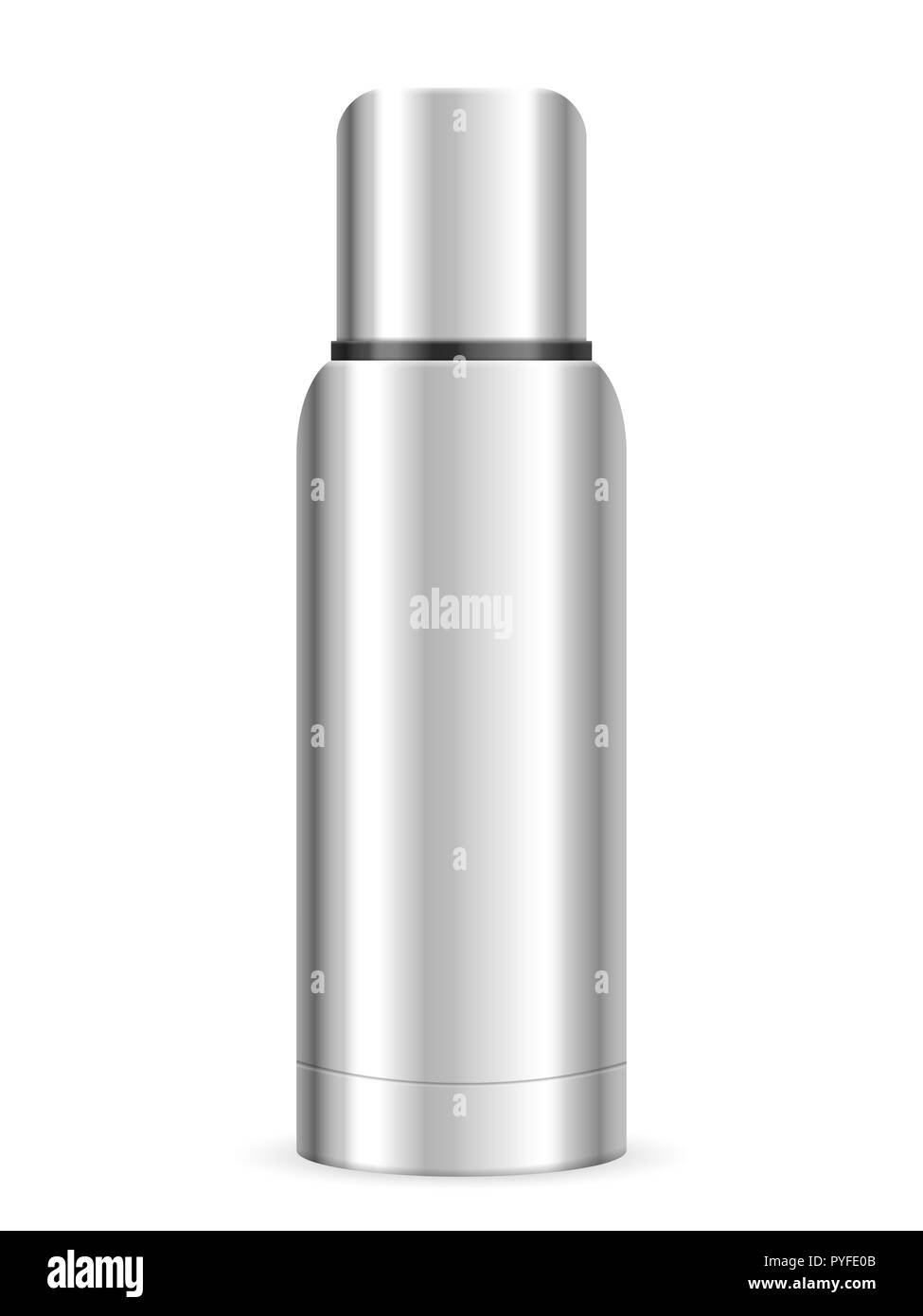 Thermos vacuum flask or bottle with hot Royalty Free Vector