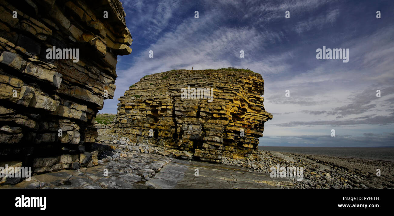 Rhoose Point and Cliffs, South Wales (6) Stock Photo