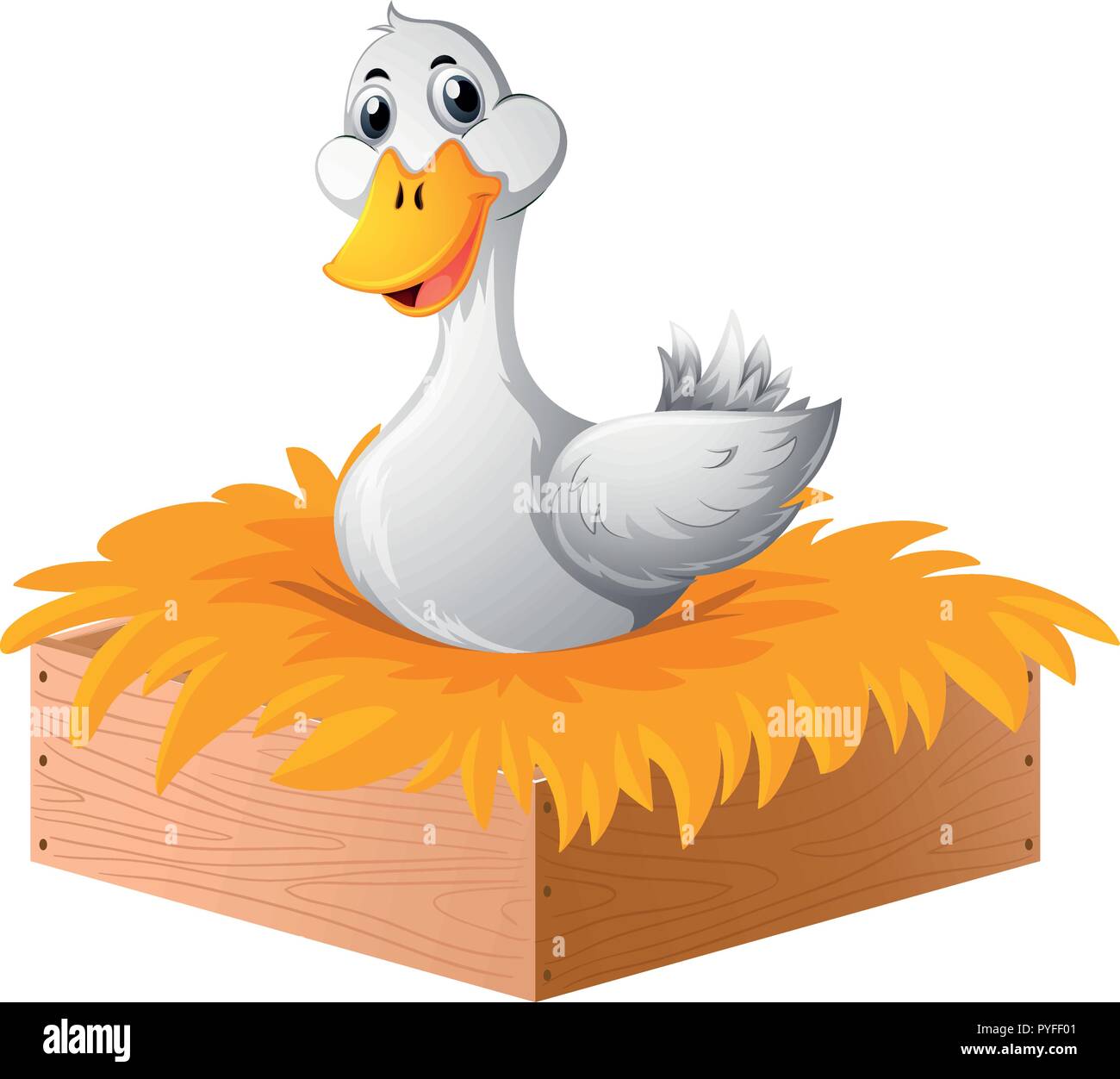 White duck in the nest illustration Stock Vector Image & Art - Alamy