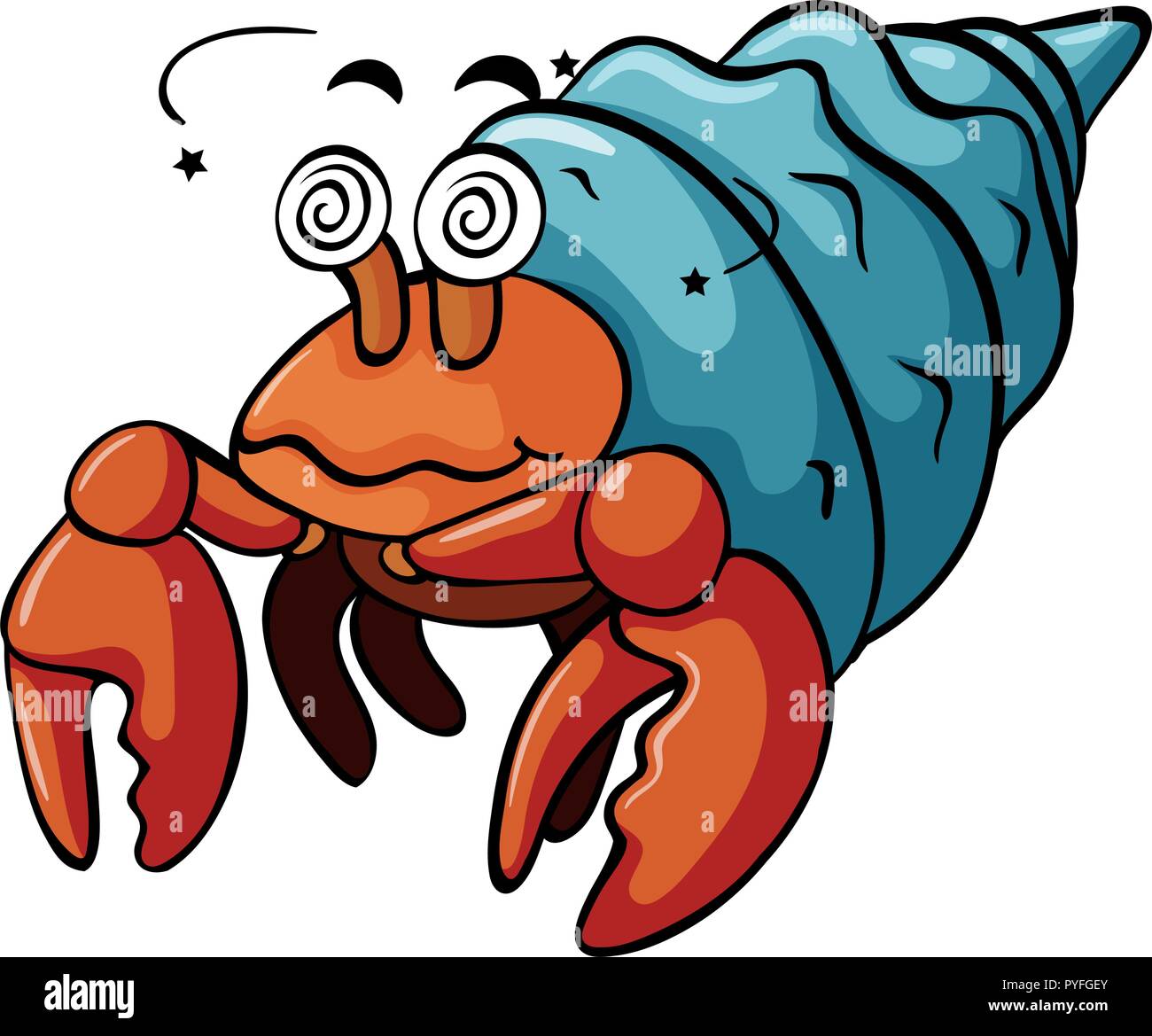 Ocean Animal Cartoon Vector Illustration Set 1 Stock Illustration -  Download Image Now - Hermit Crab, Angelfish, Animal - iStock