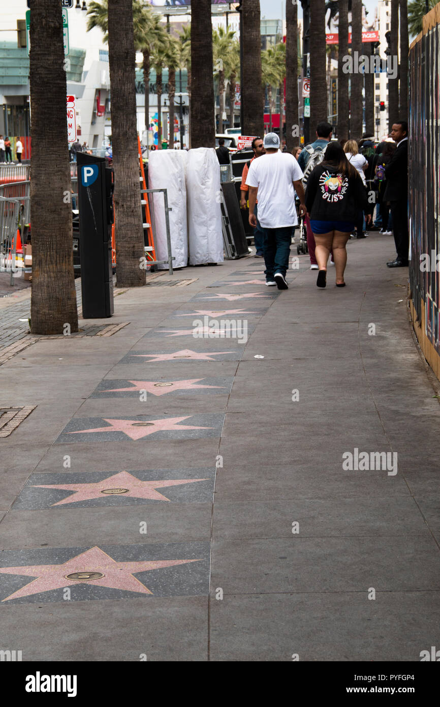 LOS ANGELES, USA – APRIL 2018: Several stars of famous people on ...