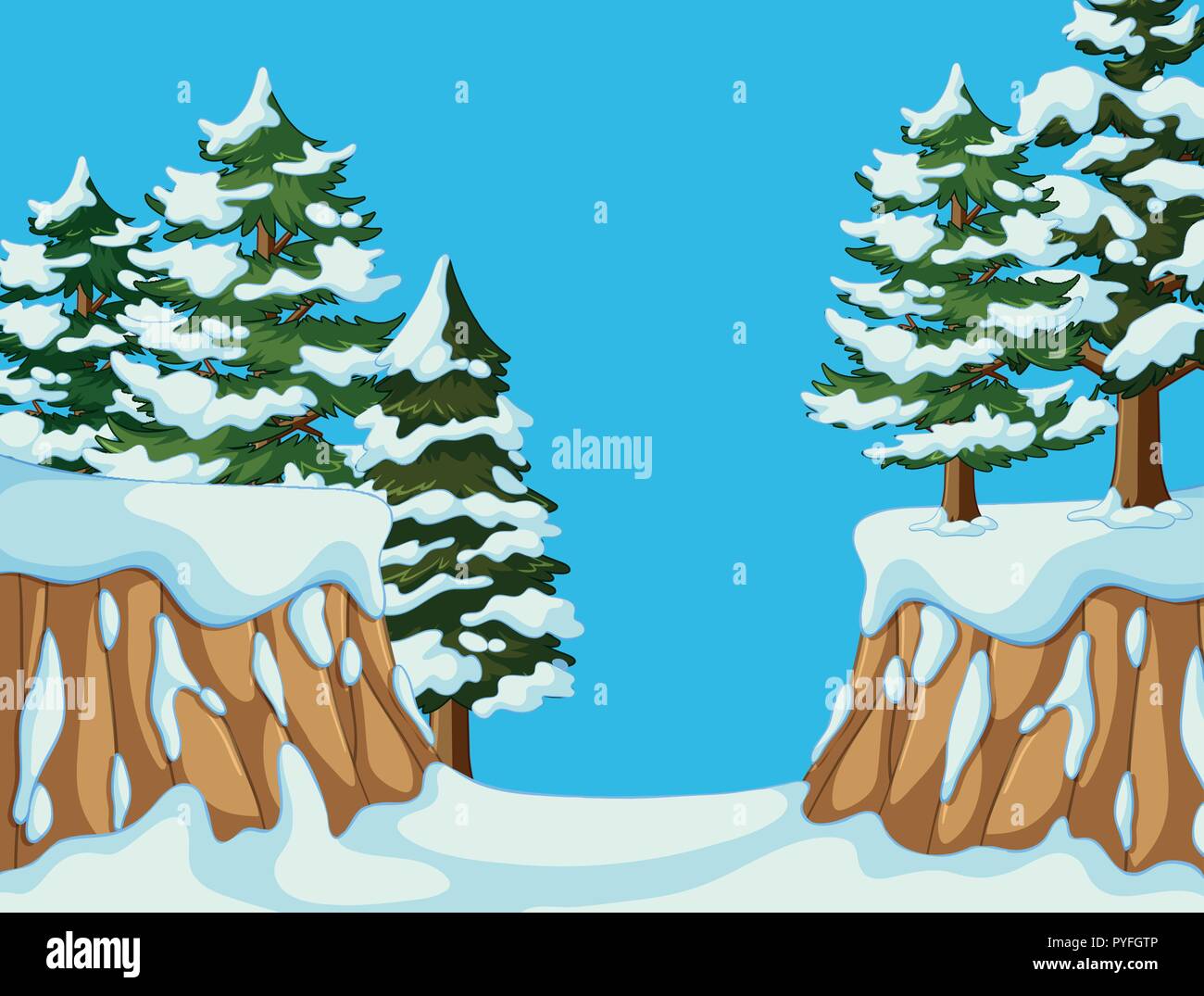 Background scene with pine trees on mountain illustration Stock Vector ...