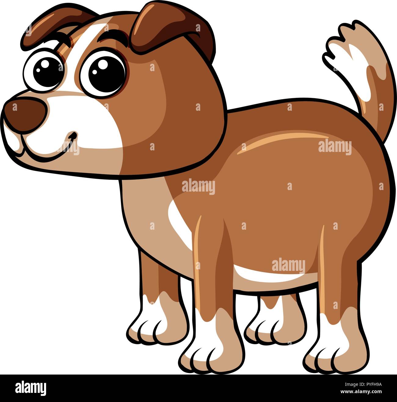 Cute dog with happy face illustration Stock Vector Image & Art - Alamy
