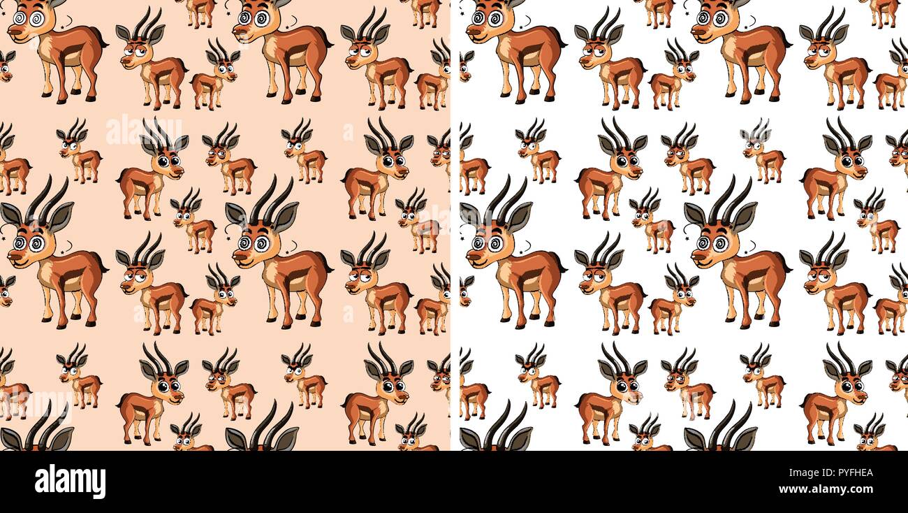 Seamless background with little deers illustration Stock Vector Image ...