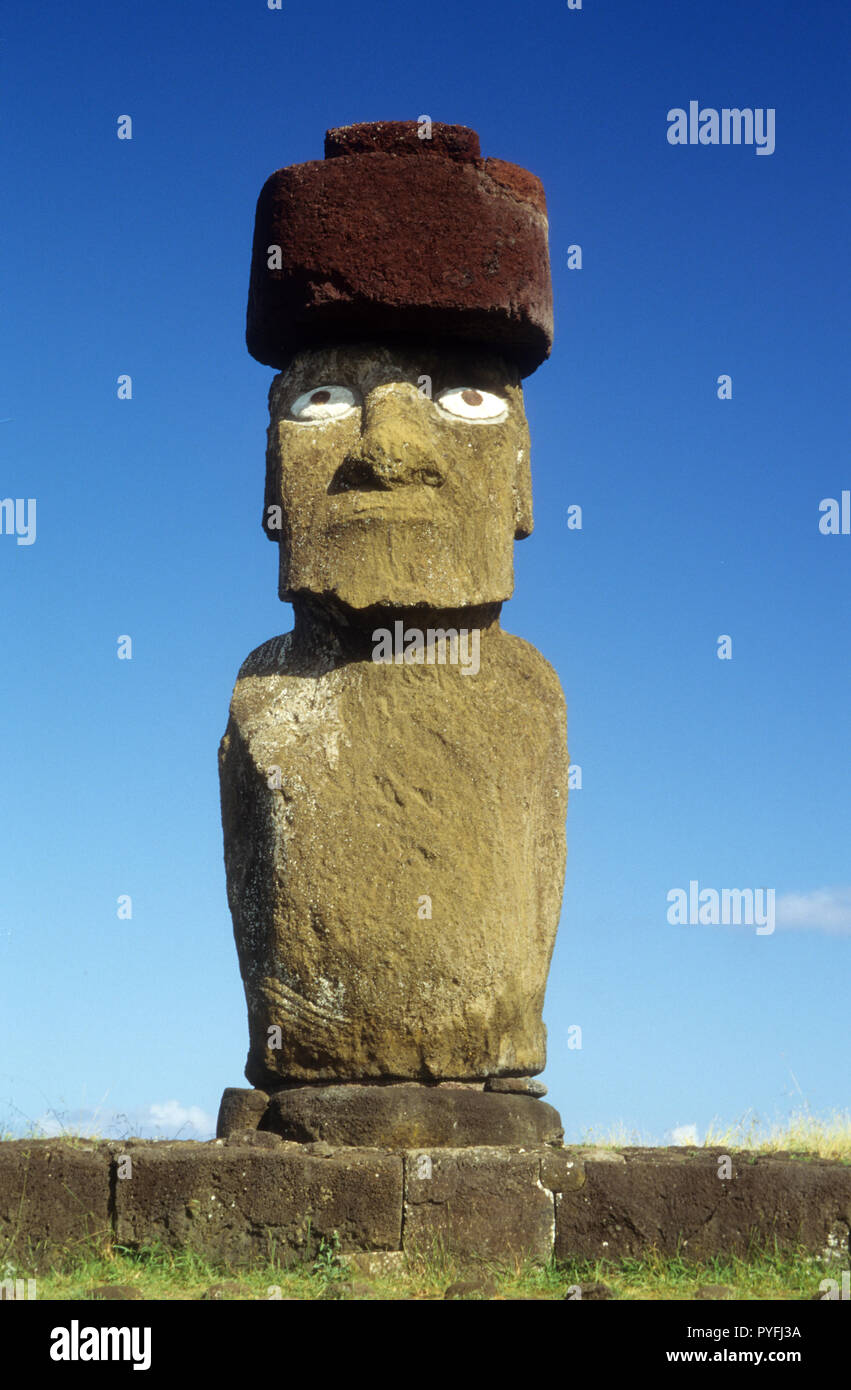 A single Moai statue on Easter Island Stock Photo Alamy
