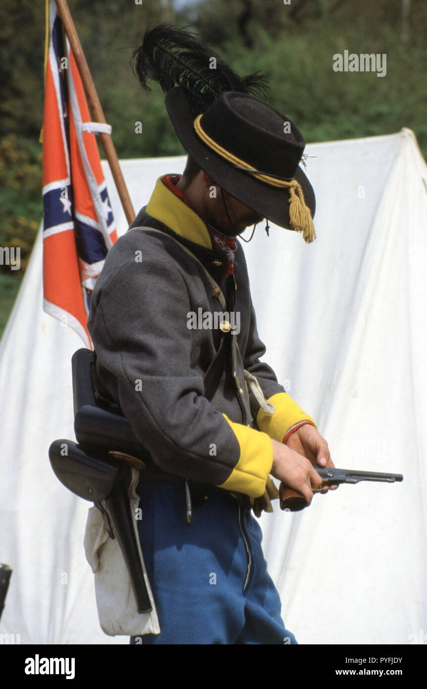 Confederate Cavalryman (Reenactor) Stock Photo