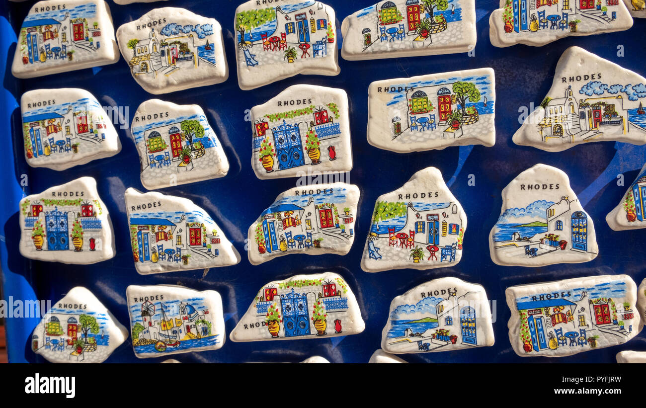 Novelty Fridge Magnets For Sale In Rhodes Greece Stock Photo Alamy
