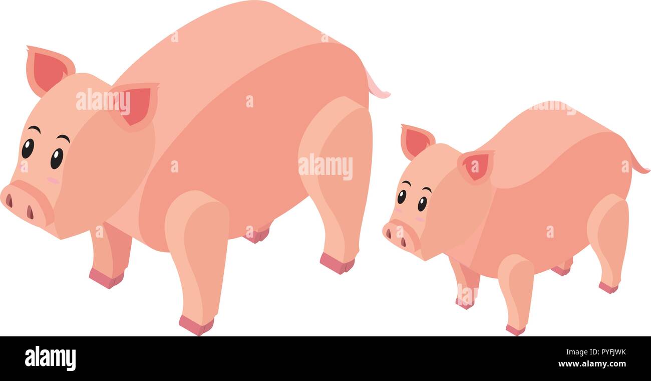 3D design for farm pigs illustration Stock Vector Image & Art - Alamy