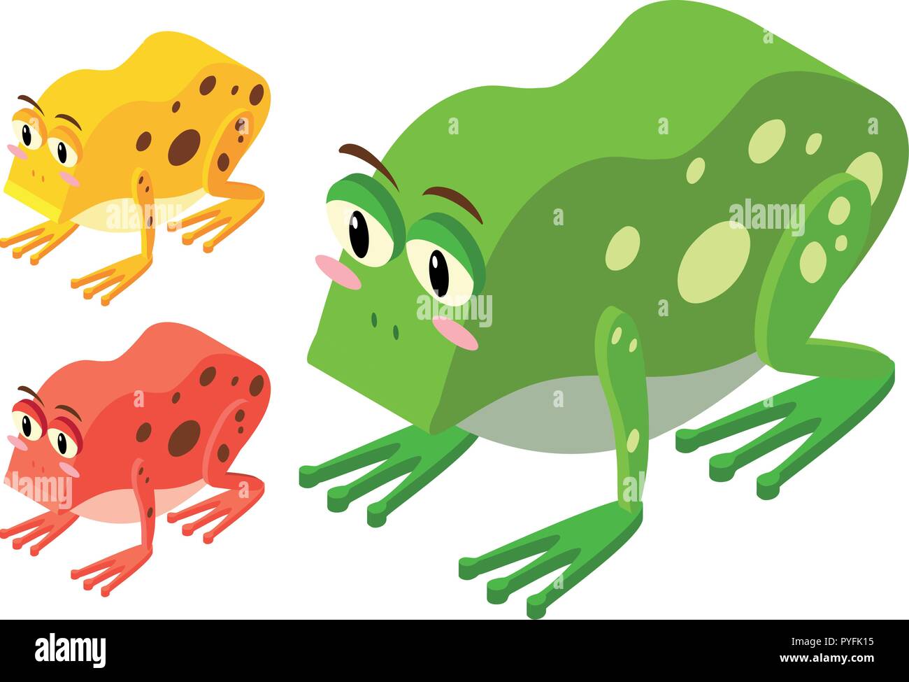 3D design for different color frogs illustration Stock Vector Image ...