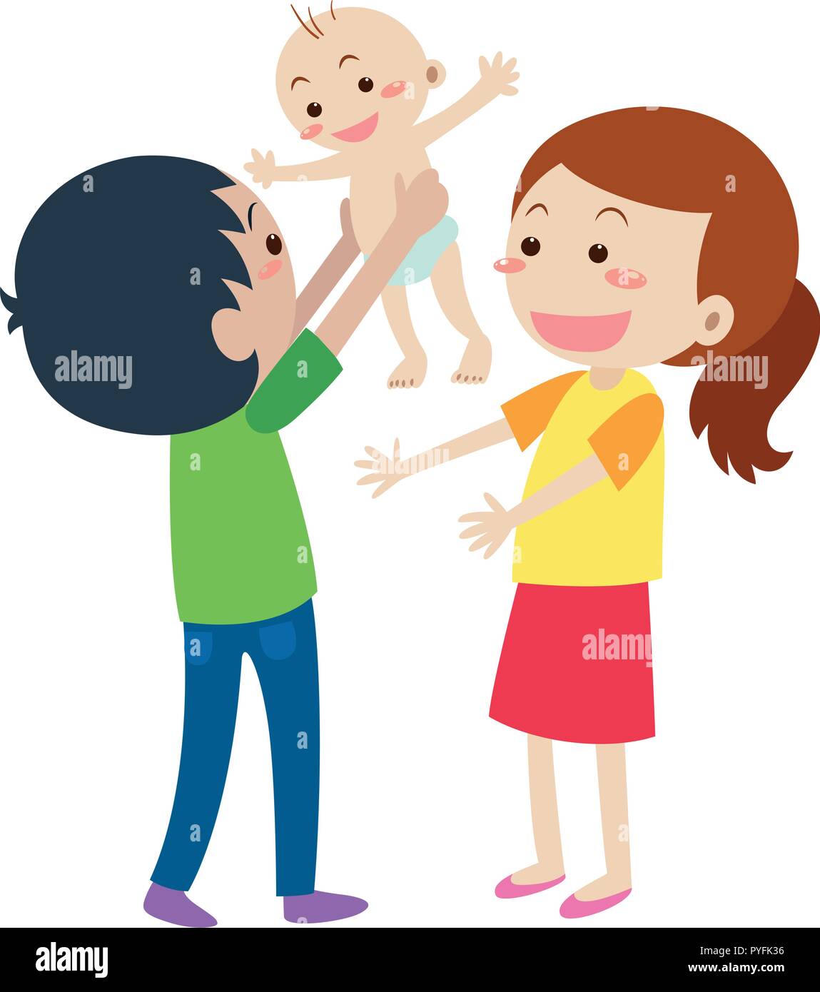 Woman man newborn baby Stock Vector Images - Alamy