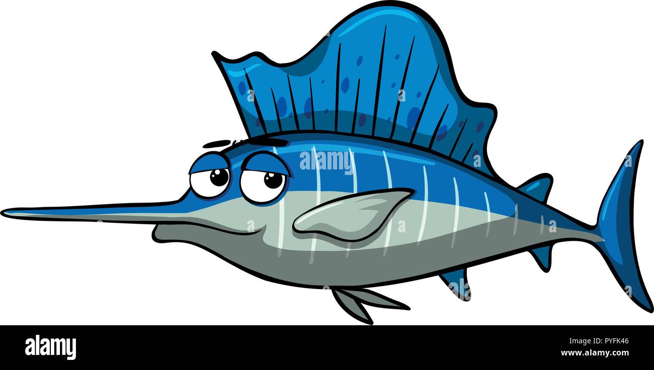 Swordfish with sad face illustration Stock Vector Image & Art Alamy
