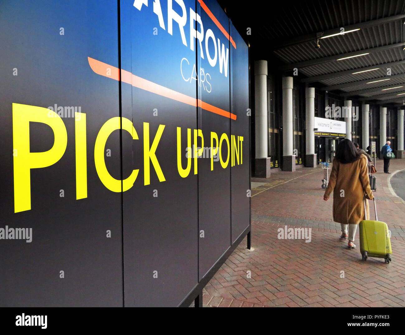 Pick up point at Leeds Bradford Airport Yeadon West Yorkshire England Stock Photo