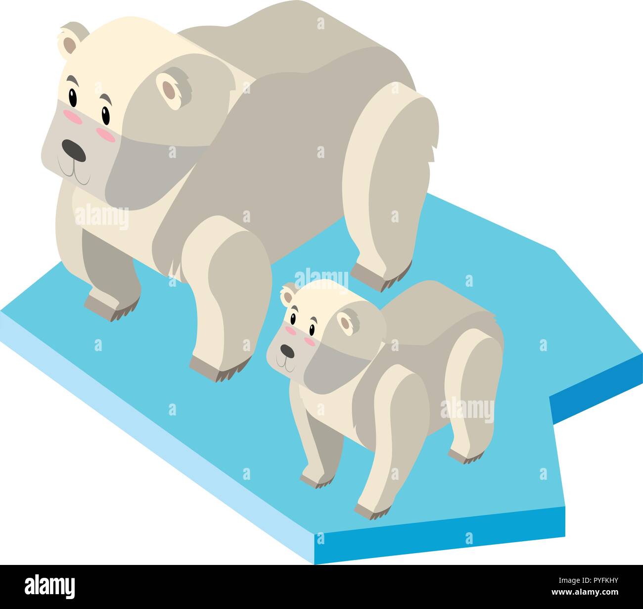 Polar bear and cub on ice illustration Stock Vector Image & Art - Alamy
