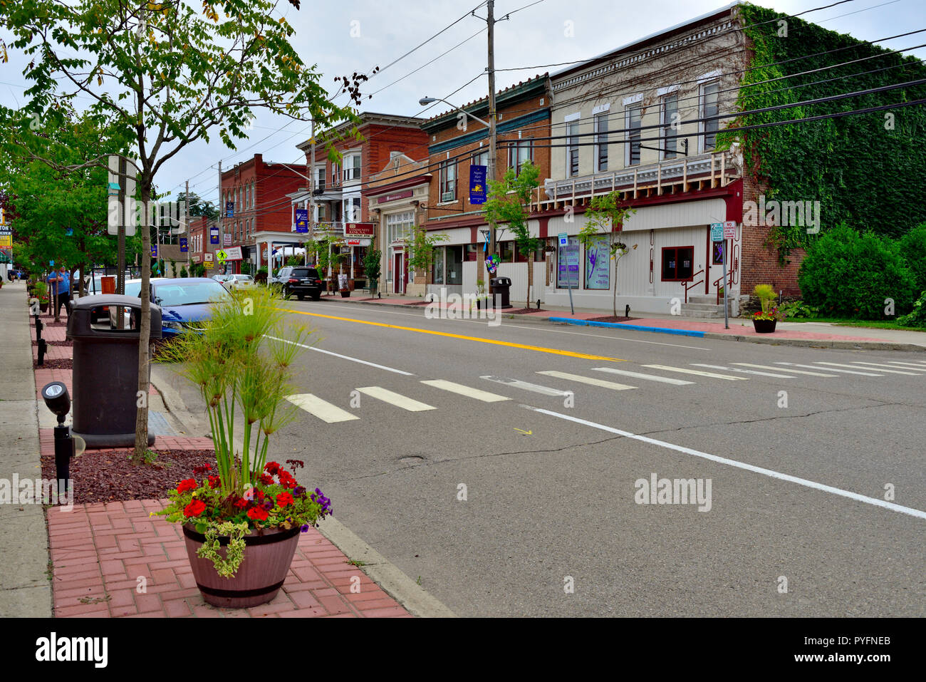 Main street in small town of Naples NY, Finger Lake region, Ontario