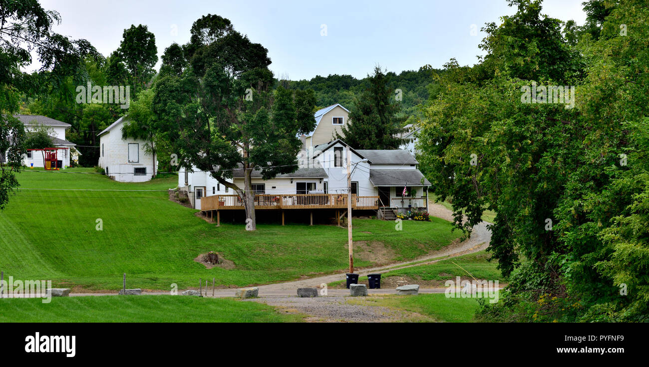 Houses in the rural town of Naples in the finger lake region of upstate New York, USA Stock Photo