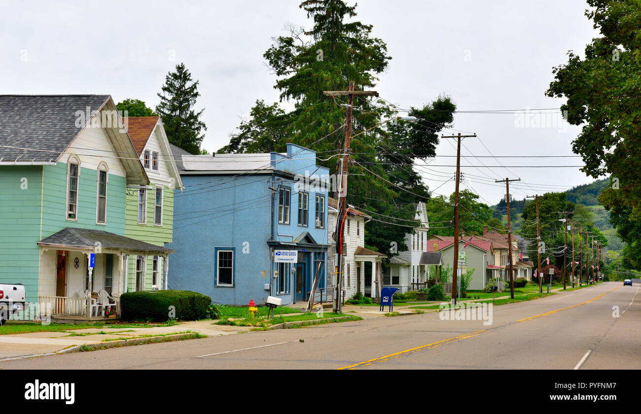 Residential neighbourhood in small rural village of Cohocton in Steuben
