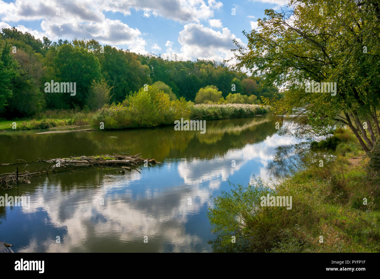 Baldwin Lake reflections in Cuyahoga County, Ohio. Located in Mill
