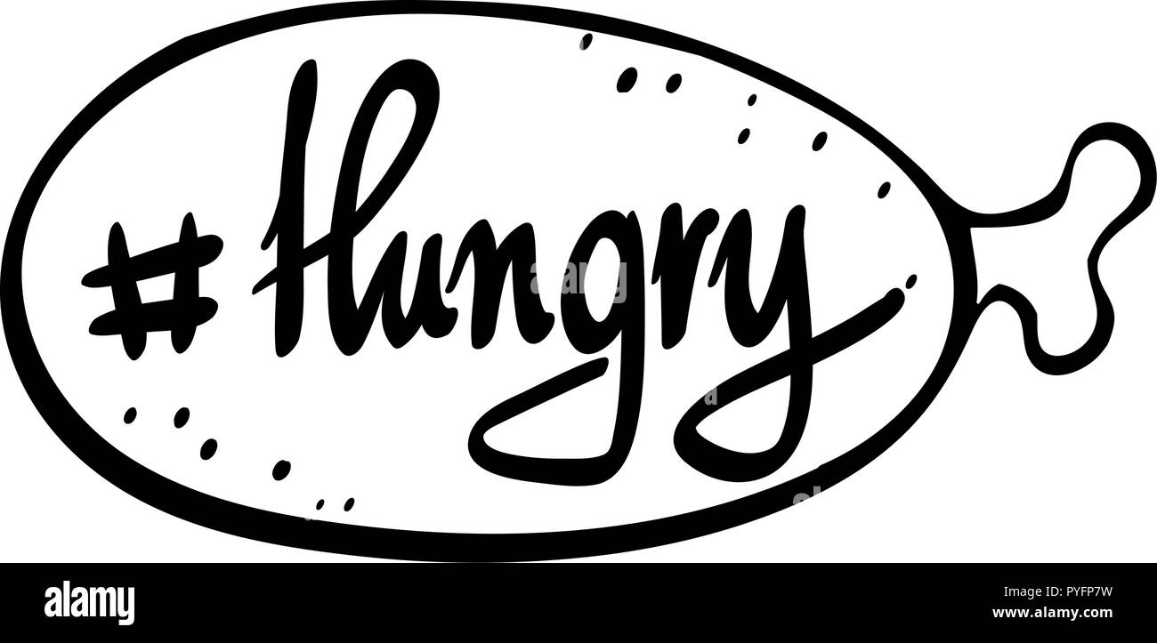 English phrase for hungry illustration Stock Vector