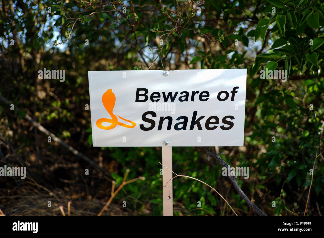 Beware of snakes sign hires stock photography and images Alamy